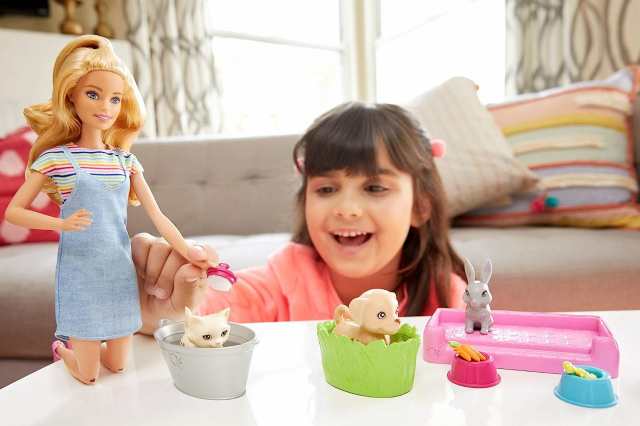 バービー バービー人形 Barbie Play 'N Wash Pets Doll & Playset with