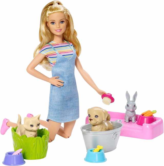 バービー バービー人形 Barbie Play 'N Wash Pets Doll & Playset with