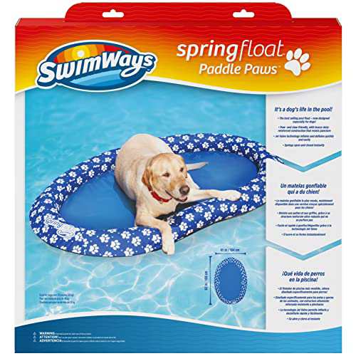 フロート プール 水遊び SwimWays Paddle Paws Spring Float Dog Raft, Large (65 lbs. and Up), Blueのサムネイル