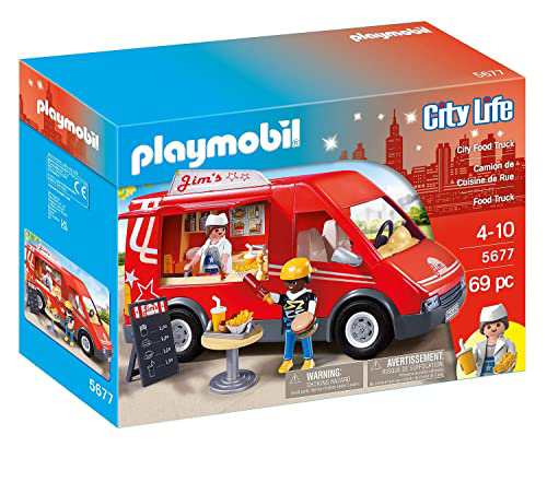 プレイモービル ブロック 組み立て Playmobil City Food Truck Playset