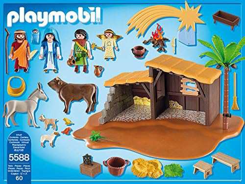 プレイモービル ブロック 組み立て Playmobil Nativity Stable with Manger Play Set｜au PAY  マーケット