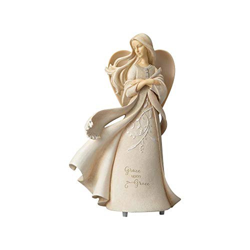 エネスコ Enesco 置物 インテリア Enesco Foundations Upon Grace Angel, 9.5” Stone Resin  Figurine, M｜au PAY マーケット