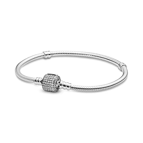 パンドラ ブレスレット チャーム PANDORA Moments Sparkling Pav? Clasp Snake Chain
