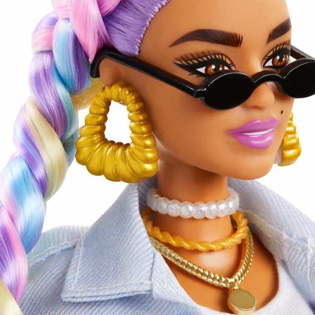 バービー Barbie エクストラドール #5 三つ編みにした虹色の髪