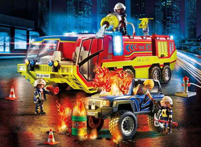 プレイモービル ブロック 組み立て Playmobil Fire Engine with Truck