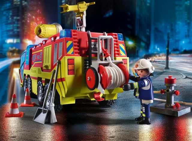 プレイモービル ブロック 組み立て Playmobil Fire Engine with Truck