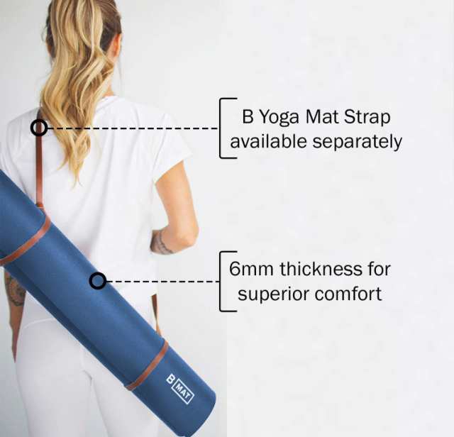 B YOGA B Mat Strong 6mm Thick Yoga Mat, 100% Rubber, Sticky & Eco