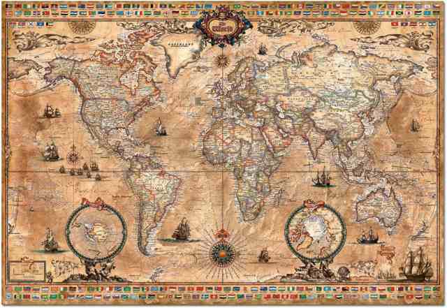 ジグソーパズル 海外製 アメリカ Educa - Antique World Map - 1000