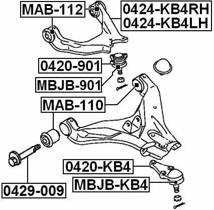 自動車パーツ 海外社外品 修理部品 Left Upper Front Arm Febest 0424