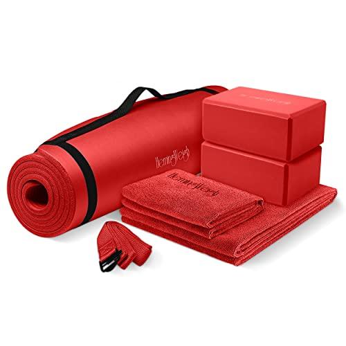 ヨガマット フィットネス HemingWeigh Yoga Mat Thick, Yoga Set for Home Workouts, 1/