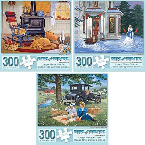 ジグソーパズル 海外製 アメリカ Bits and Pieces - Value Set of 3-300 Piece Jigsaw Puzzles  for Adu｜au PAY マーケット