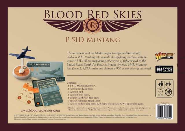 ボードゲーム 英語 アメリカ Blood Red Skies P-51 D Mustang Squadron