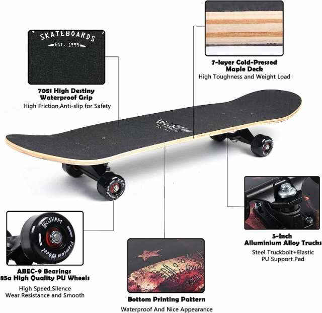 スタンダードスケートボード スケボー 海外モデル Amrgot Skateboards