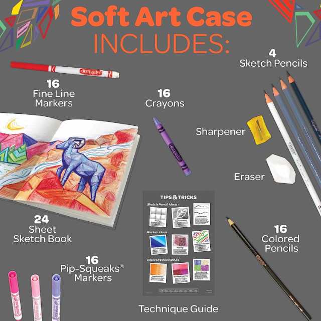 クレヨラ アメリカ 海外輸入 Crayola Sketch & Color (70pcs), Art Kit for Kids, Includes  Coloring Kit｜au PAY マーケット