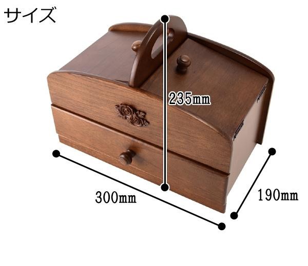 ソーイングボックス 木製 裁縫箱 木製 日本製 二段 手作り コンパクト ...