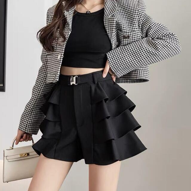 フリル＆ハイウエストデザイン ショートパンツ 【OK0003】の通販は