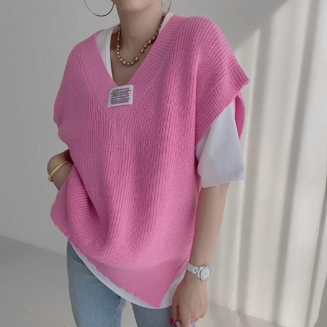 レディース サマーニット ドロップショルダー Vネック フェミニン 伸縮性 かわいい カジュアル ガーリー エレガント キュート 無地 夏 秋 ロングシーズン オフィス ショッピング カフェ ゆったり フリーサイズ ホワイト ブラック ピンク 【OK0003】の通販は