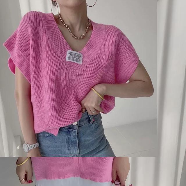 レディース サマーニット ドロップショルダー Vネック フェミニン 伸縮性 かわいい カジュアル ガーリー エレガント キュート 無地 夏 秋 ロングシーズン オフィス ショッピング カフェ ゆったり フリーサイズ ホワイト ブラック ピンク 【OK0003】の通販は