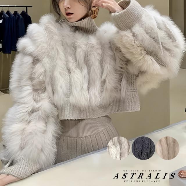 全３色 ハイネック ファー ニット レディース トップス ニット セーター アウター 上着 ファー 長袖 ハイネック ワイド フェミニン もこもこ ふわふわ ふっくら ケーブルニット フェイクファー 大人可愛い きれいめ 上品 おしゃれ エレガント 無地 秋 冬 プレゼン お出かけの通販は 8,906円