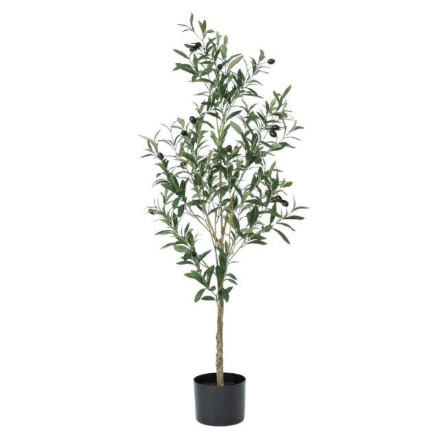 人工観葉植物 オリーブ （ポット付き） ナチュラル 高さ115cm （P280-a50945) （代引き不可） インテリアグリーン フェイクグリーン