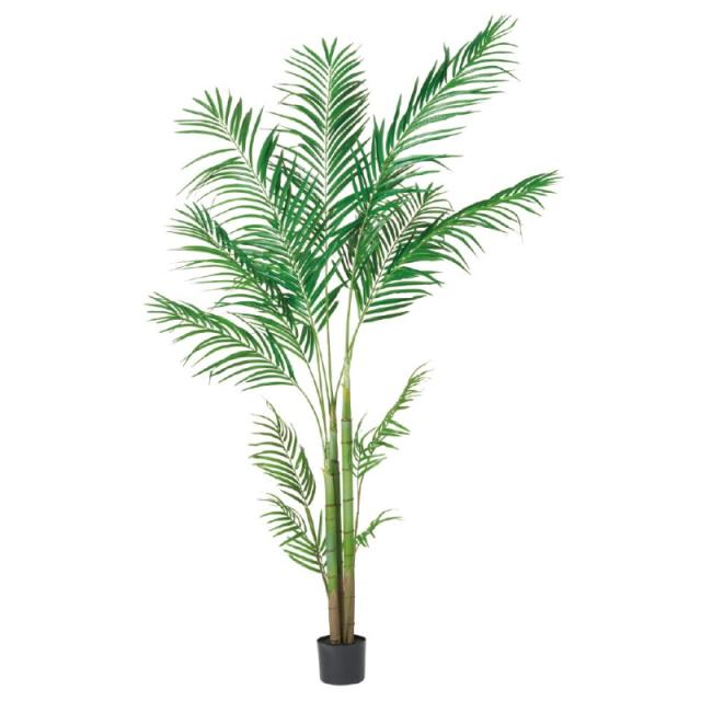 人工観葉植物 アレカパーム （ポット付き） グリーン 高さ210cm （P293-a51026) （代引き不可） インテリアグリーン フェイクグリーン