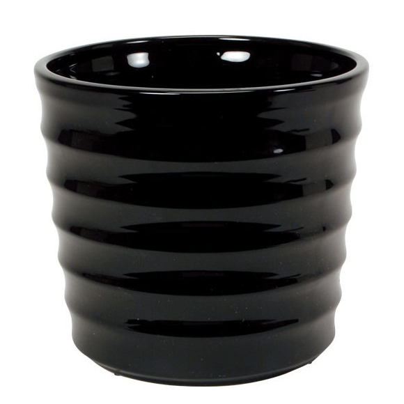 インテリア ポットカバー ニューオルキス L シャイニーブラック(1個入り)高さ22cm （P212-cx1606-20) （代引き不可） 6号用鉢カバー ディスプレイ 8,392円