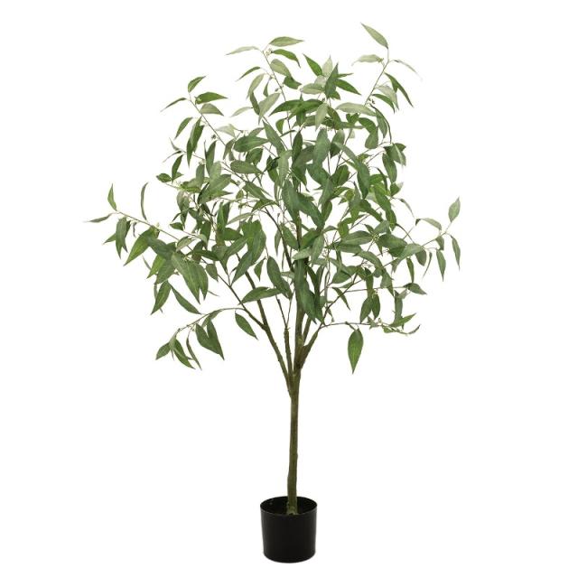 人工観葉植物 シルバーユーカリー ポット 高さ150cm （P200-fg1668) （代引き不可） インテリアグリーン フェイクグリーン