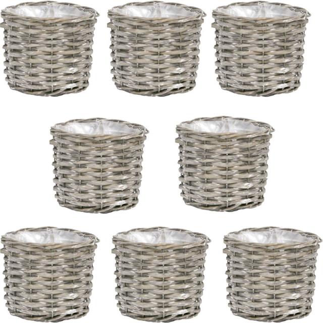 インテリア ポットカバー シャビーウィロ—ストーン D3 グレー(8個入り)高さ10cm （P213-kn11012) （代引き不可） 3号用鉢カバー ディスプレイ