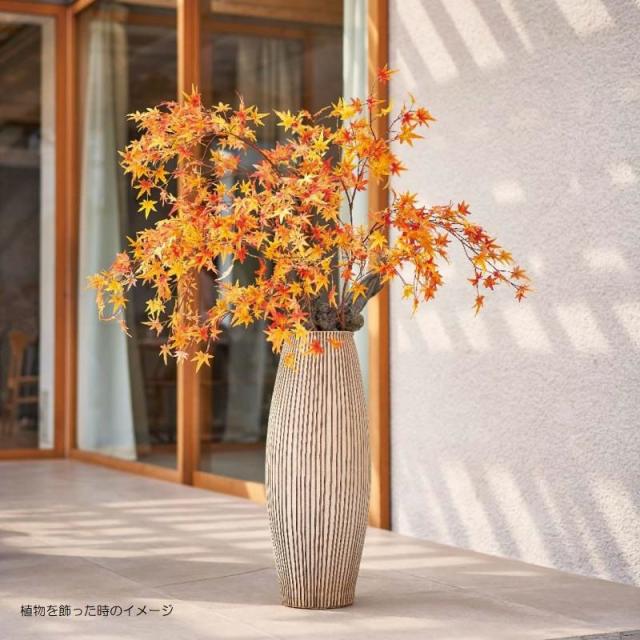 インテリア 花器 花瓶 弧線卯楽花壺 信楽焼 高さ70cm （P342-yk902022) （代引き不可） ベース ディスプレイ_1