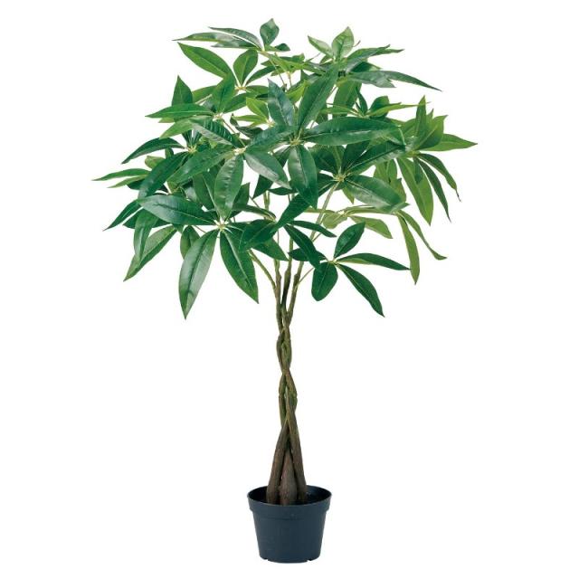 人工観葉植物 パキラ ミニポット 光触媒加工 高さ90cm （P193-zv1911) （代引き不可） インテリアグリーン フェイクグリーン