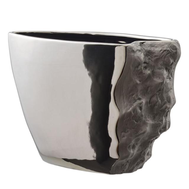 花瓶 フラワーベース Ceramic Display Rocher ロシェ silver （1個入り） [170-429-703] [p64] ストーンウェア （代引き不可） インテリア ディスプレイの通販は