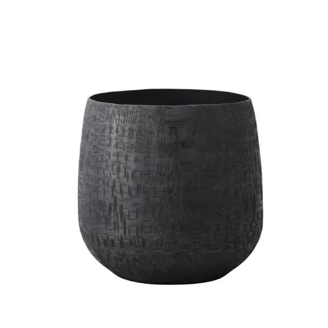 花瓶 フラワーベース Interior Green Aluminum Pot アルミニウムポット black （1個入り） [570-011-802] [p43] アルミニウム （代引き不可） インテリア ディスプレイ