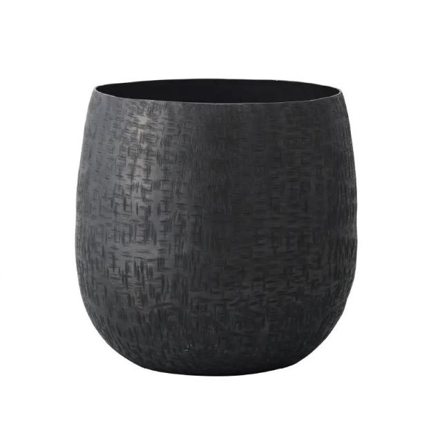 花瓶 フラワーベース Interior Green Aluminum Pot アルミニウムポット black （1個入り） [570-012-802] [p43] アルミニウム （代引き不可） インテリア ディスプレイ