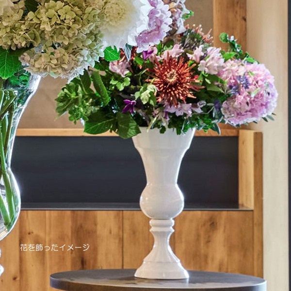 花瓶 フラワーベース CERAMIC VASE TRADITIONAL Earthen ware アースウェアー white （1個入り） [326-204-100] [p152] 陶器 （代引き不可） インテリア ディスプレイ