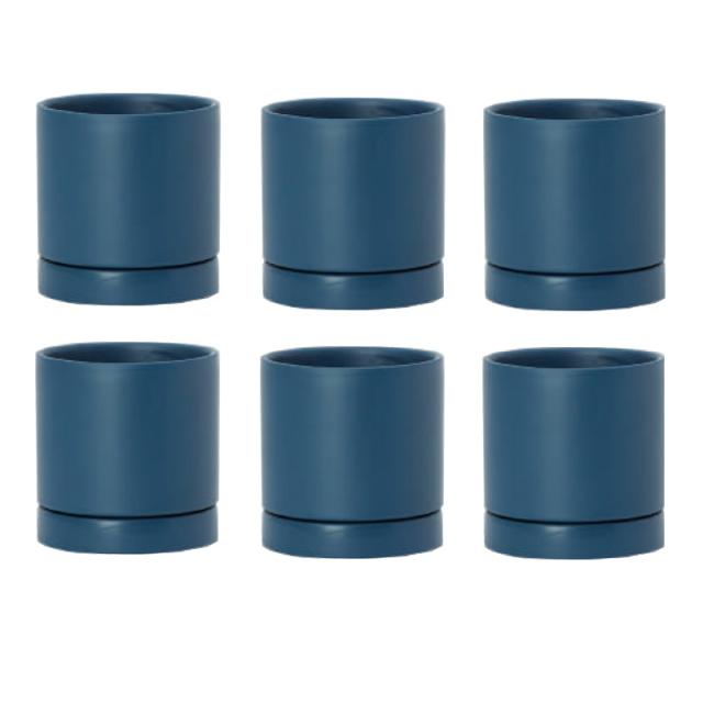 花・観葉植物用ポット オーセ 11 B ceramic （6個入り） 19009 受皿付き （代引き不可） 小型ポット プランター FARM （p57）