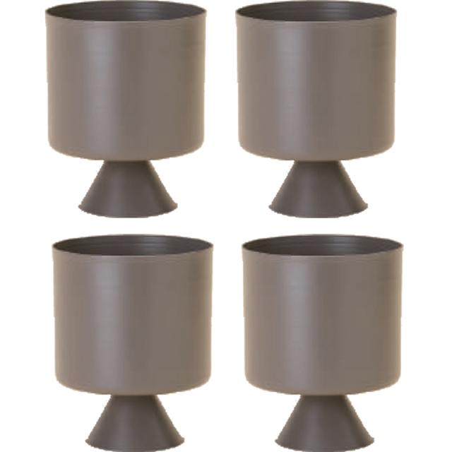 花・観葉植物用ポット フレヤ 14 N metal （4個入り） 23108 脚付き （代引き不可） ミニ鉢カバー FARM （p153）