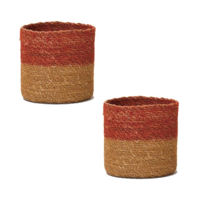 花・観葉植物用ポット ホグラ草 ポット 16 RC natural （2個入り） 39035 バスケット （代引き不可） 小型鉢カバー FARM （p264）の通販は