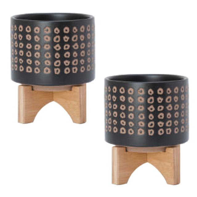 花・観葉植物用ポット レータ 15 K &スタンド ceramic （2個入り） 40068 スタンド付 （代引き不可） スタンド鉢カバー FARM （p82）