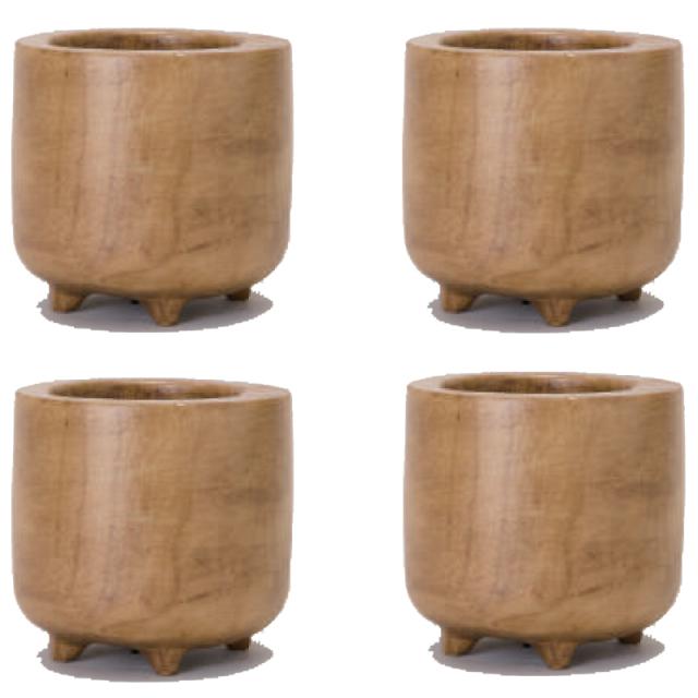 花・観葉植物用ポット ダーシャ 13 natural （4個入り） 50017 木製 （代引き不可） ミニポット プランター FARM （p113）