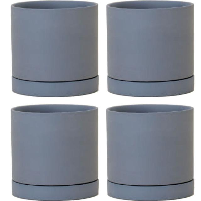 花・観葉植物用ポット ルーツ 15 B ceramic （4個入り） 84060 受皿付き （代引き不可） 小型ポット プランター FARM （p13）の通販は