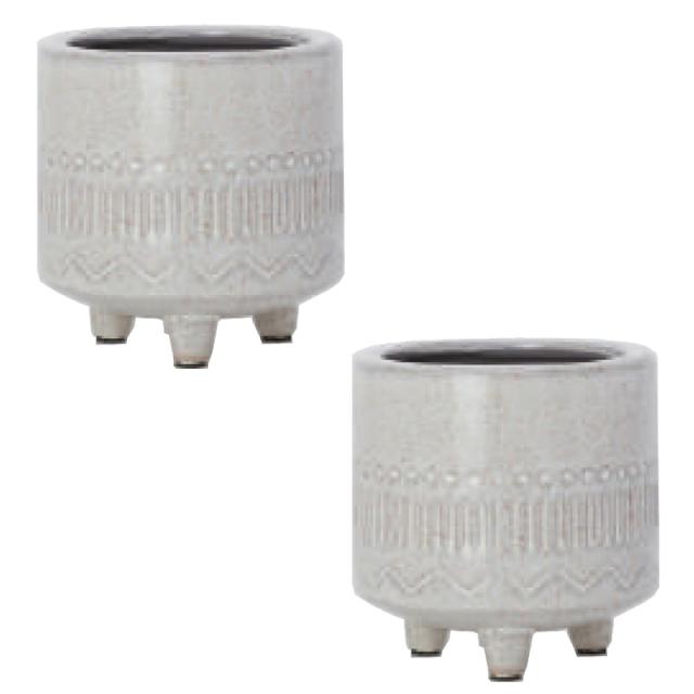 花・観葉植物用ポット ヤーナ 12 W ceramic (2個入り) 99081 脚付き (代引き不可) ミニ鉢カバー FARM (p75)の通販は 4,883円