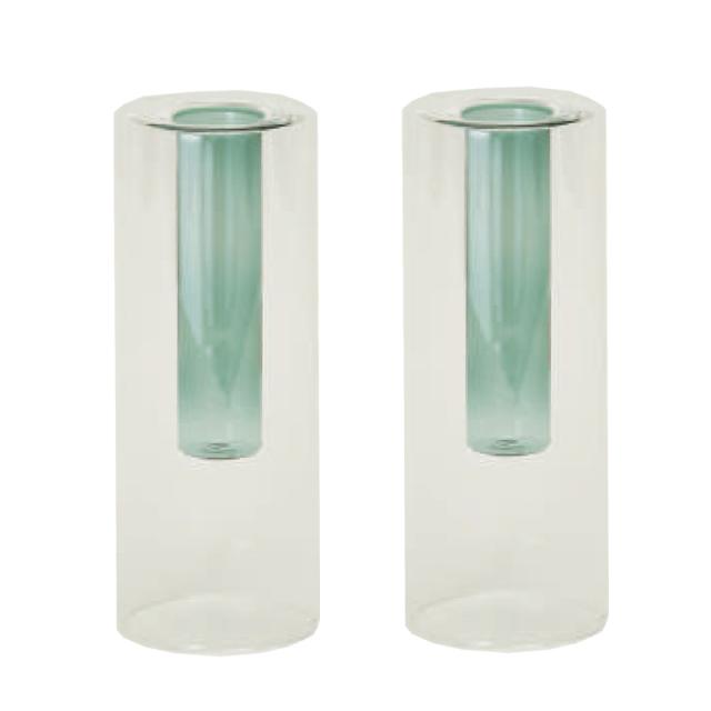 花・観葉植物用ポット リバーシブル ベイス C glass （2個入り） 67018 花瓶 （代引き不可） 小型サイズ フラワーベース FARM （p268）