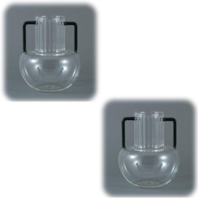 花・観葉植物用ポット アデラ ガラスベイス 16 G glass （2個入り） 93149 花瓶 （代引き不可） 小型サイズ フラワーベース FARM （p281）