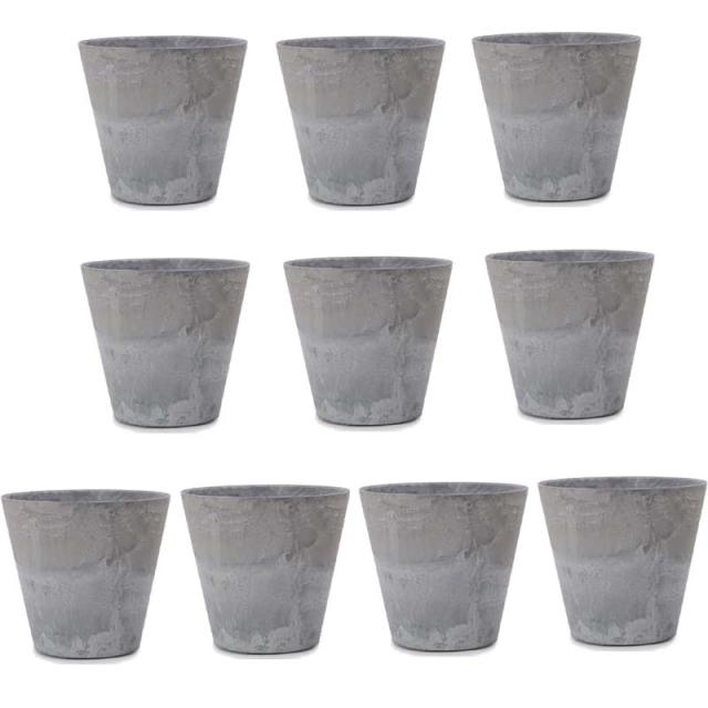 花・観葉植物用ポット アートストーン コニック S 22 グレー（10個入り）ar-001h22e [KTp225] 小型ポット （代引き不可）ホテル・オフィスビル・店舗 エクステリア インテリア