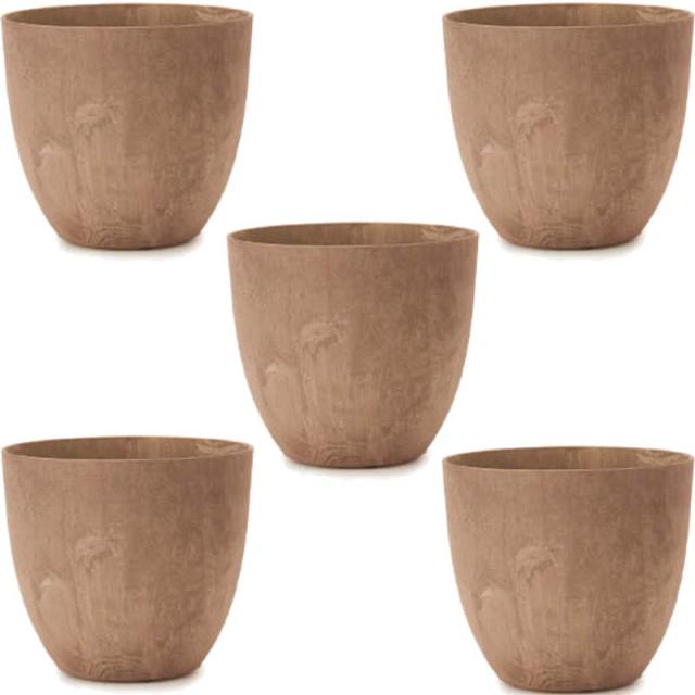 花・観葉植物用ポット アートストーン ラウンド S 28 ブラウン（5個入り）ar-002c28e [KTp227] 小型ポット （代引き不可）ホテル・オフィスビル・店舗 エクステリア インテリアの通販は 24,800円