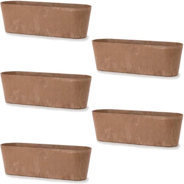 花・観葉植物用ポット アートストーン ラウンドコンテナ L 55 ブラウン（5個入り）ar-004c55e [KTp229] 大型プランター （代引き不可）ホテル・オフィスビル・店舗 エクステリア インテリアの通販は 18,576円