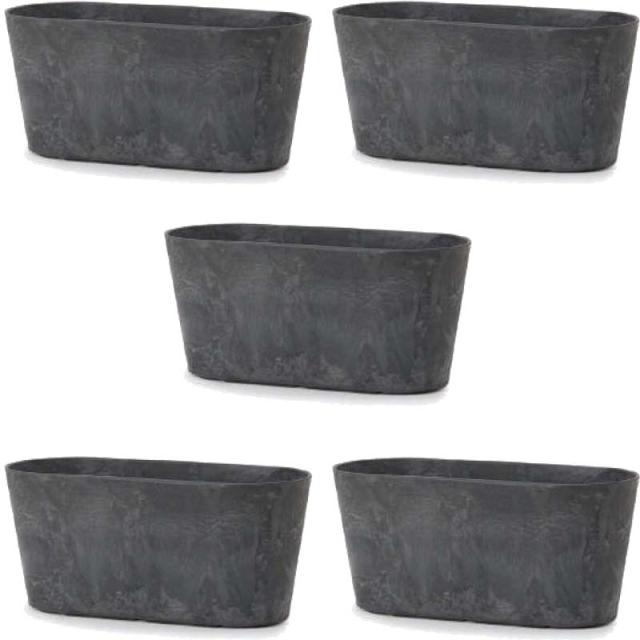 花・観葉植物用ポット アートストーン ラウンドコンテナ M 38 ブラック（5個入り）ar-004k38e [KTp229] 中型プランター （代引き不可）ホテル・オフィスビル・店舗 エクステリア インテリアの通販は