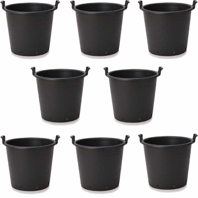 花・観葉植物用ポット ナーセリーポット ハンドル付き 45 ブラック（8個入り）bn-bb1k045 [KTp231] 園芸用品 （代引き不可）ホテル・オフィスビル・店舗 ガーデニング
