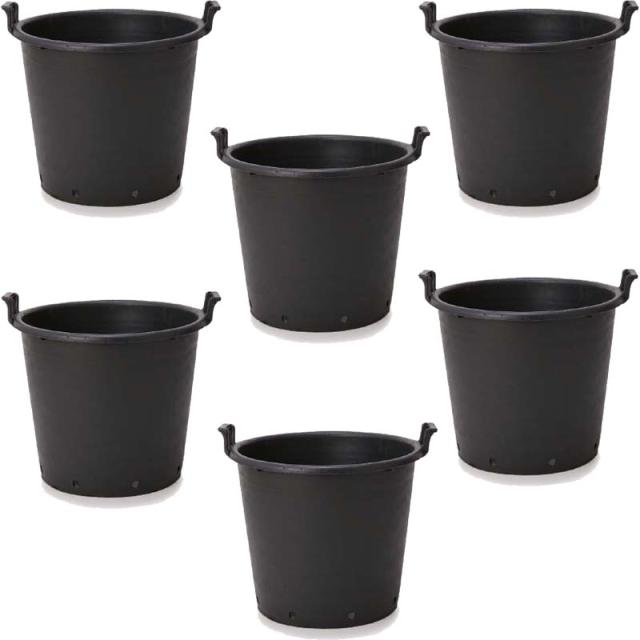 花・観葉植物用ポット ナーセリーポット ハンドル付き 65 ブラック（6個入り）bn-bb1k065 [KTp231] 園芸用品 （代引き不可）ホテル・オフィスビル・店舗 ガーデニング