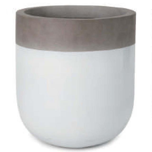 花・観葉植物用ポット ファイバーストーンツートーン バルゴ ツートーン M 33/A 白マット（1個入り）fs-203w33m [KTp109] 中型鉢カバー （代引き不可）ホテル・オフィスビル・店舗 インテリア エクステリアの通販は 10,088円